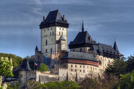 Karlstejn - large Gothic castle founded 1348 Charles IV. Karlstejn, Czech republic, Europe. 