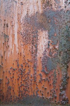 The red rusty old metal wall