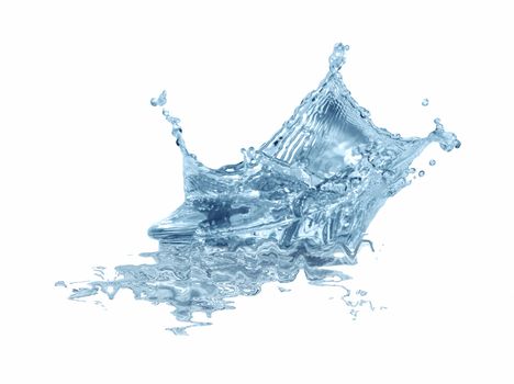 Splashing water abstract background isolated on white with clipping path