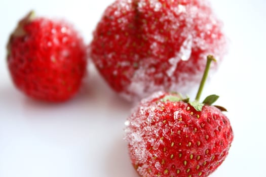 Ripe strawberries, frozen strawberries, fresh berries, juicy strawberry