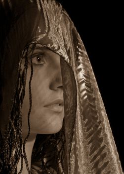 Woman in headscarf