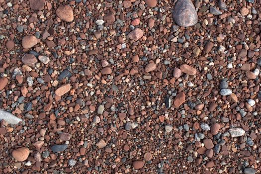 Stony ground on coast of lake