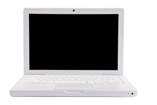 A white modern laptop/notebook computer over white