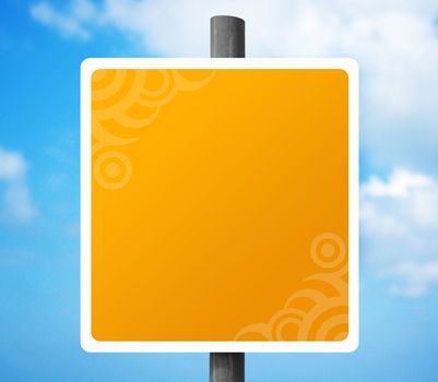 Blank Road sign with embellishment in two corners