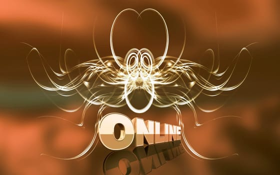 Digital illustration of a online in brown