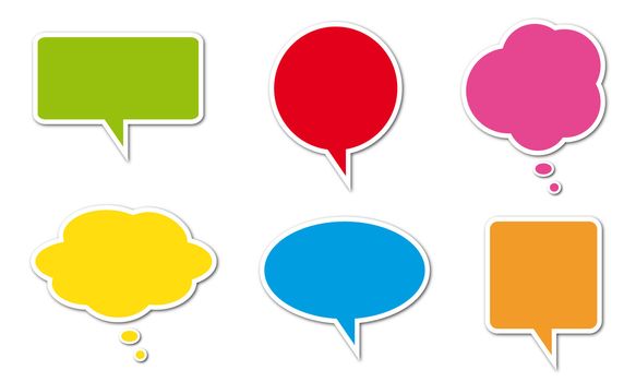 Colored comic balloons isolated on a white background