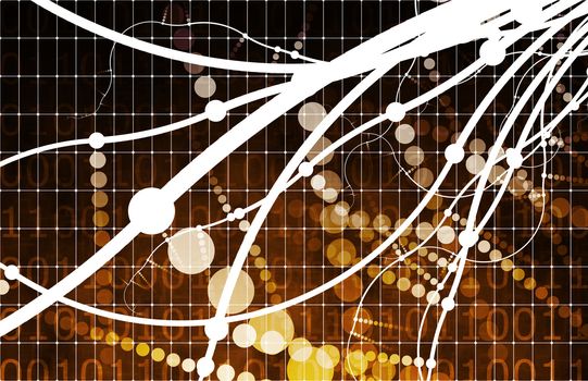 Orange Technology Abstract as a Data Energy Grid