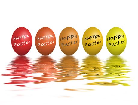 Colorful easter eggs isolated on white background