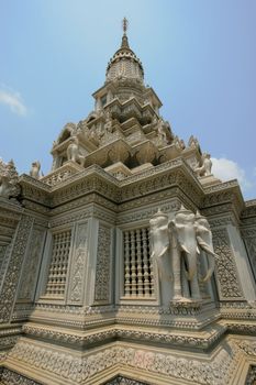 A huge temple outside of Phnom Penh in Cambodia.
