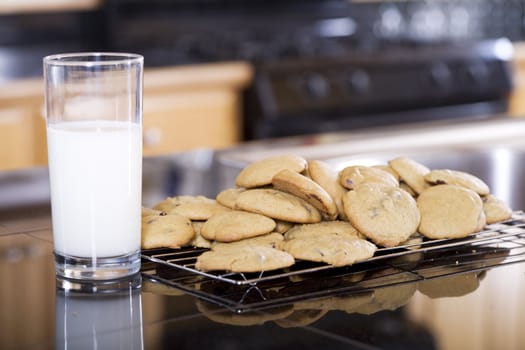 Snack of milk and cookies