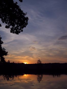 Sunset on the river.Russia.Bityug.