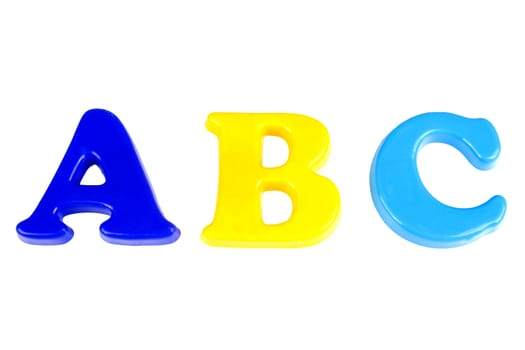 the letters "abc" made of colorful letters