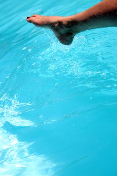 Relaxing by the pool