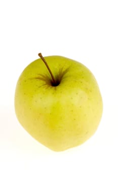 an apple from above, on a white background