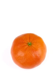 a healthy mandarin from above on a white background