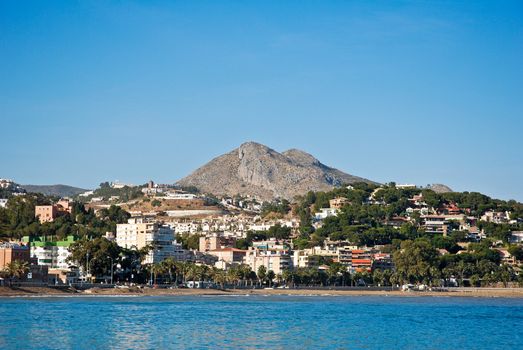 Malaga, Spain cityscape  view from the sea.