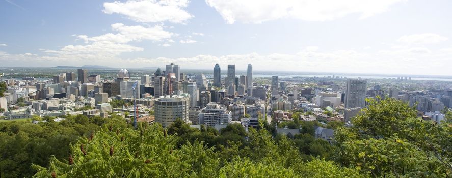 Cityscape of Montreal city in Quebec Canada