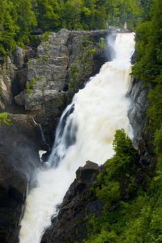 Waterfall in a rocky canyon