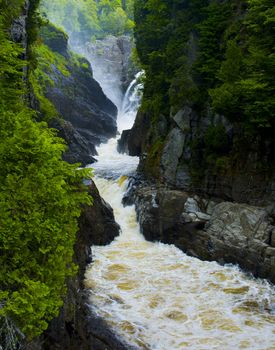 Waterfall in a rocky canyon