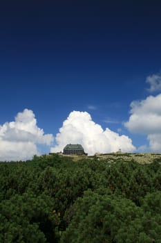 hostel at Szrenica, mountain landscape