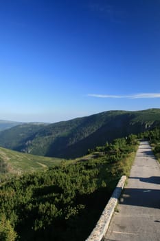 mountain landscape, beautiful summer weather, blue sky