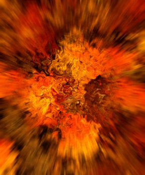 Abstract picture - big bang - fiery cloud - explosion