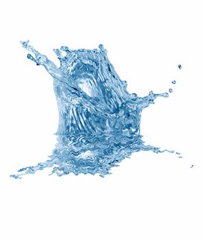 Splashing water abstract background isolated on white with clipping path