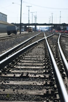 Urban rail road tracks, USA