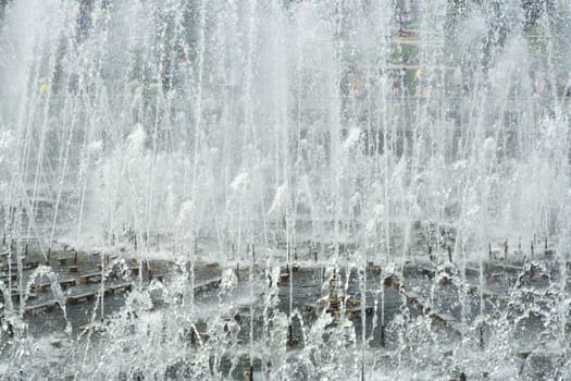 Big fountain in Tsaritsino park in Moscow. Close-up.