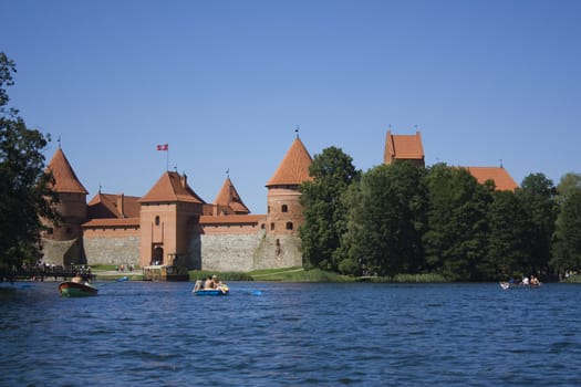Trakai Castle, an island in the lake, Lithuania
