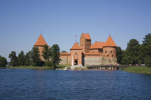 Trakai Castle, an island in the lake, Lithuania