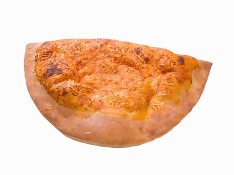 Delicious hot Calzone pizza   Close-up isolated