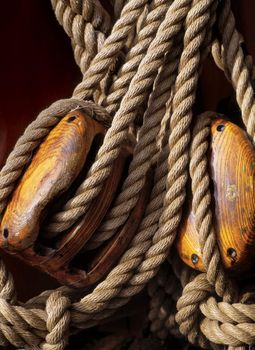Sailing ropes from a historic battleship
