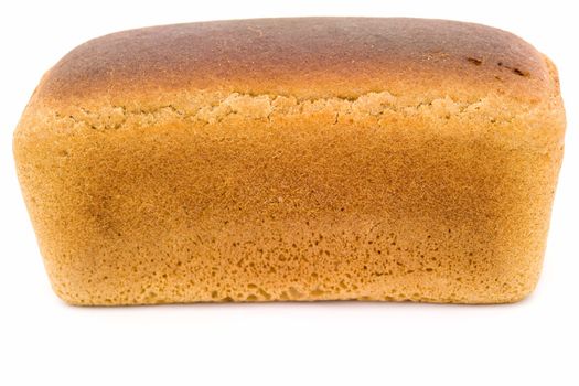 black bread loaf on a white background.