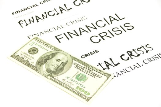 Hundred dollar banknote and financial crisis