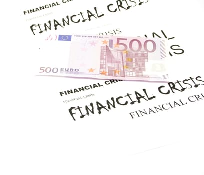 Euro banknotes and financial crisis