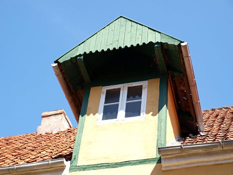 Classical old fashioned style dormer roof attic window  