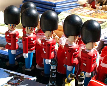 Traditional Danish wooden toy soldiers - queens guard