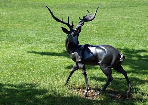 Medieval Deer Statue Valdemar Slot Funen Denmark      