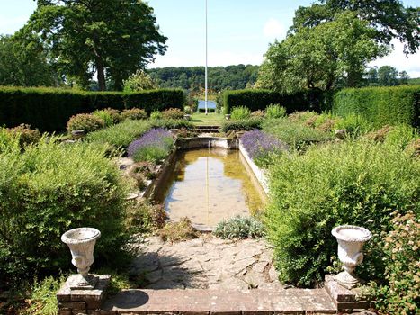Classical Medieval Castle garden Valdemar Slot Denmark   