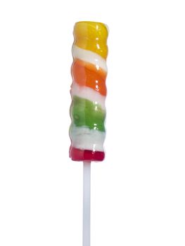 A stick lollipop isolated over white background.