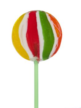 A colorful lollipop isolated over white background.