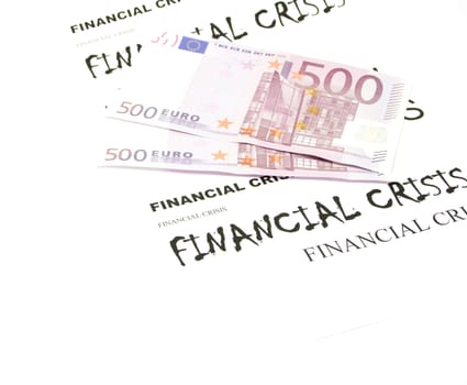 Euro banknotes and financial crisis