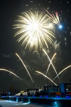 Fireworks over the Montreal's Lights Festival