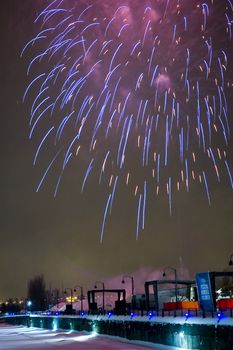 Fireworks over the Montreal's Lights Festival
