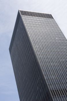 Close up view of a modern skyscraper