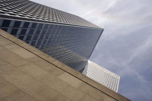 Close up view of a modern skyscraper