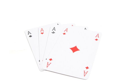 four aces isolated on white