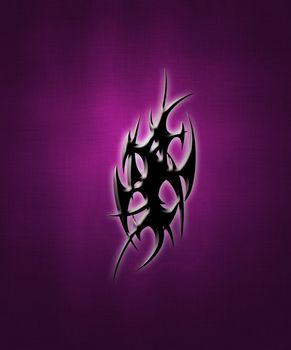 illustration of a black tribal sign on a gradient background