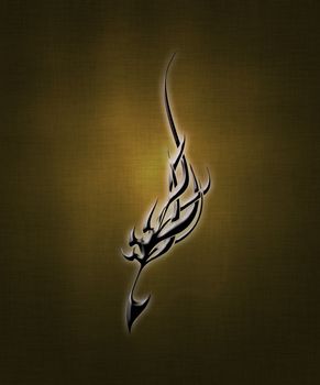 illustration of a black tribal sign on a gradient background